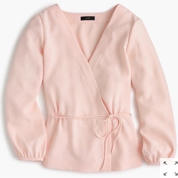 J. Crew Drapey Crepe Faux-Wrap Top H2847 - Picture 1 of 15